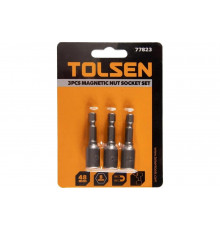 Набор головок шестигранных магнитных для шуруповерта 8х48 мм, 1/4", 3 предмета TOLSEN TT77823