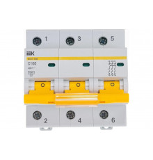 Автоматический модульный выключатель IEK 3п C 100А ВА 47-100 10кА ИЭК MVA40-3-100-C