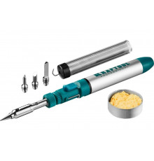 Набор, паяльник газовый, 3в1, 4 насадки, припой, чистка жал, 1300С KRAFTOOL 55504-H8