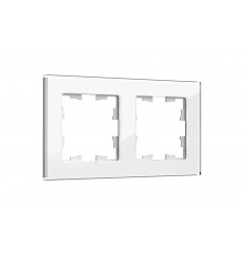 2-местная рамка IEK Brite ру-2-2-брб стекло, белый BR-M22-G-K01