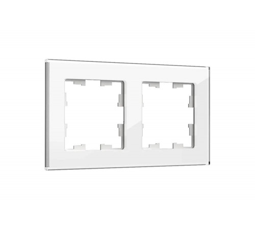 2-местная рамка IEK Brite ру-2-2-брб стекло, белый BR-M22-G-K01