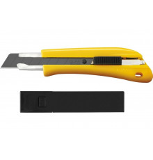 Нож с выдвижным лезвием OLFA 18мм, с автофиксатором, в комплекте с лезвиями 10 шт, OL-BN-AL/BB/10BB