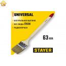 STAYER 63 мм, 2,5", щетина натуральная, деревянная ручка, кисть радиаторная UNIVERSAL 0111-63