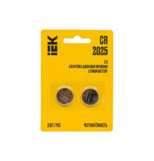 Дисковая литиевая батарейка IEK cr2025 (2шт/блистер) ABT-CR2025-OP-L02