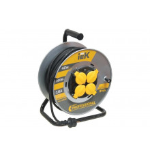 Катушка IEK УК40, с т/з, 4 места, 2Р+PЕ/40м, КГ 3х2.5, 5мм2, IP44, "Professional" WKP17-16-04-40-44