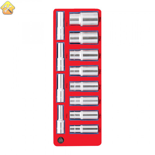 Набор глубоких головок 1/2”, двенадцатигранные, ложемент, 12 предметов МАСТАК 5-014212