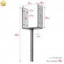 ЗУБР 81х120х60 мм, основание столба U-образное 310286-080