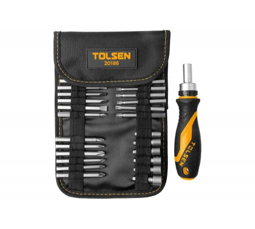 Набор вставок (бит) TOLSEN 1/4", PH, PZ, Torx, Slotted, 26 предметов TT20186