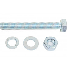 Болт с шестигранной головкой в комплекте с гайкой, шайбой, шайбой пружинной, ЗУБР, МАСТЕР, 303436-10-080