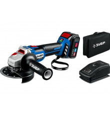 Бесщеточная угловая шлифмашина ЗУБР Профессионал 1 АКБ, 4 Ач, в сумке, 20В AB-125-41