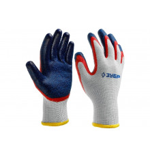 Перчатки с двойным нитриловым обливом ЗУБР Захват-2, размер L-XL 11454-XL