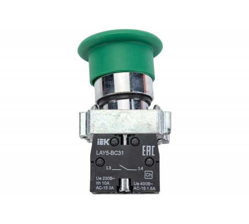 Кнопка IEK LAY5-BC31 Грибок - управление электрооборудованием