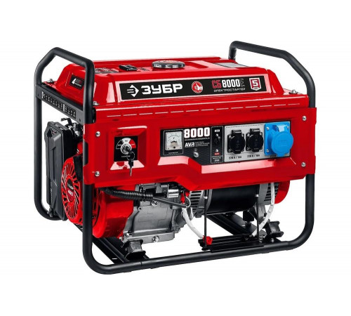 ЗУБР  8000 Вт, бензиновый генератор с электростартером (СБ-8000Е)