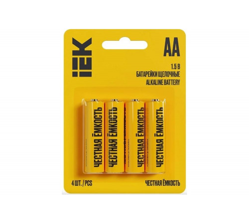Щелочная батарейка IEK alkaline lr06/aa (4шт/блистер) ABT-LR06-OP-L04