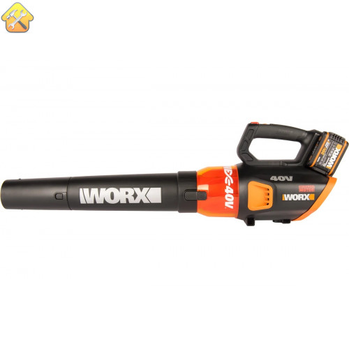 Аккумуляторная бесщеточная воздуходувка WORX 40В, 2х2.0 Ач, двойное ЗУ 2x2A WG584E