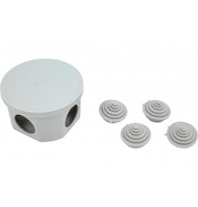 Распределительная коробка IEK, ОП 75x40 мм, IP44, KM41237, 4 кабельных ввода, ИЭК, UKO11-075-040-000-K41-44