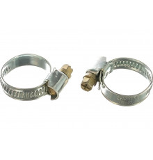 Металлические хомуты СИБРТЕХ, стандартное болтовое крепление, 16-27мм, 2шт, ширина 9мм, 47657