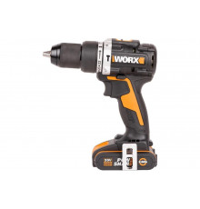 Ударная аккумуляторная дрель-шуруповерт WORX 60 Нм, 20 В, бесщеточная, 2 Ач x 2, ЗУ 2 А, кейс WX352