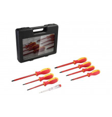 Набор диэлектрических отверток с индикатором напряжения DEKO HT04, 8 шт 065-0553