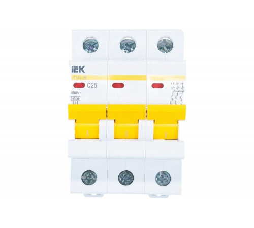 Электрический автомат IEK ВА47-29 3п, 25А, C, 4.5кА