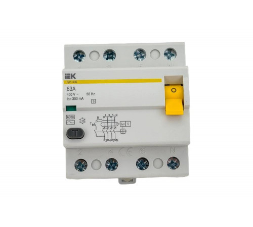 Устройство защитного отключения IEK ВД1-63 УЗО 0.4, 87мм,  42мм, 80мм, Арт. MDV12-4-063-300