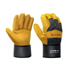 Комбинированные спилковые перчатки KRAFTOOL Combi XL 11310-XL