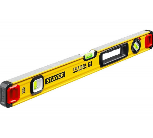 STAYER 600 мм, 3 глазка, точность 0.5 мм/м, уровень магнитный PRO STABIL MAGNET 3480-060