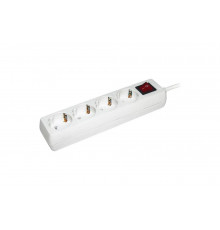 Удлинитель IEK У04К-выключатель, 4 места, 2Р+PЕ, 5 метров, 3х1мм2, 16А/250 WYP10-16-04-05-ZK-N