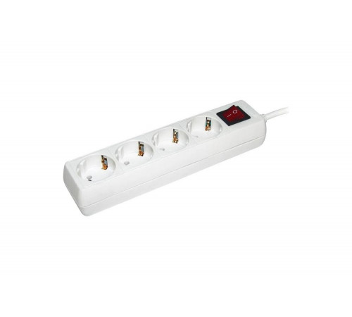 Удлинитель IEK У04К-выключатель, 4 места, 2Р+PЕ, 5 метров, 3х1мм2, 16А/250 WYP10-16-04-05-ZK-N