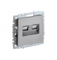 Двойная компьютерная розетка rj45 IEK Brite рк10-2-брс категория 5e, сталь BR-K20-1-K46