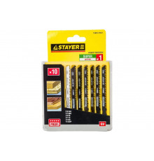 Набор полотен STAYER МАСТЕР №1 для электролобзика по дереву 10 шт. HCS T144DP T144D T111C T119BO T101B T101AO 15981-H10-1