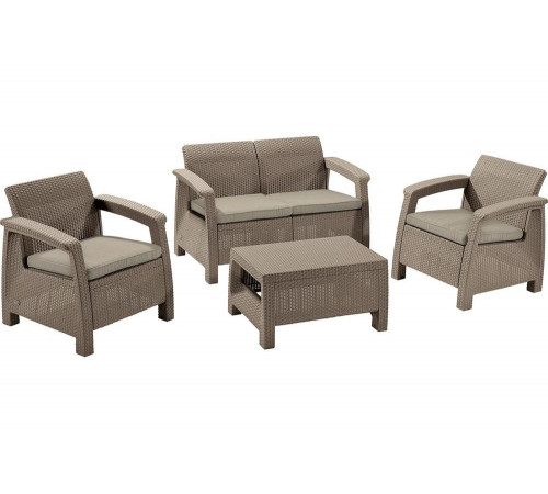 Комплект мебели Keter Corfu set капучино 227640