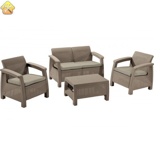 Комплект мебели Keter Corfu set капучино 227640