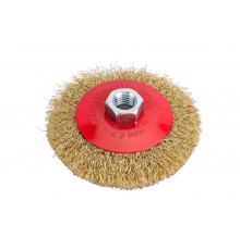 Щетка тарельчатая (100 мм; М14; латунированная волнистая 0.35 мм) для УШМ Elitech 1820.075100