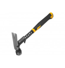 Цельнокованый строительный молоток  Denzel 450 г, боек с магнитом, двухкомпонентная обрезиненная рукоятка 10468