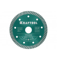 Диск алмазный отрезной турбо по бетону и кирпичу KRAFTOOL Turbo 125х22 мм 36682-125