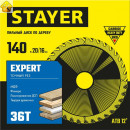 STAYER EXPERT 140 x 20/16мм 36T, диск пильный по дереву, точный рез