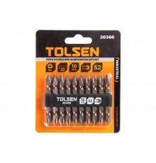 Набор вставок бит торцевых двухсторонних 1/4", PH2хPH2, 65 мм, 10 предметов TOLSEN TT20360