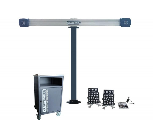 Стенд сход-развал KraftWell 3D двухкамерный с кабинетом и стальной стойкой KRW3DWA-II