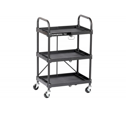 Складная инструментальная тележка с 3 пластиковыми полками NORDBERG T14