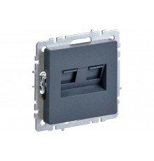 Двойная розетка IEK Brite rj11+rj45 рк/т12-брм категория 5e, маренго BR-KT20-O-1-K35