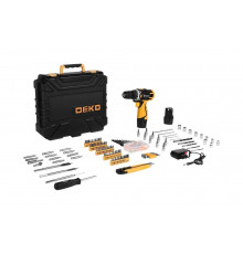 Аккумуляторная дрель-шуруповерт DEKO + набор 193 инструмента для дома DKCD12FU-Li 063-4139