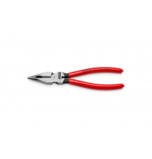 Комбинированные остроконечные плоскогубцы KNIPEX с удлинёнными губками, длина 185 мм, обливные ручки KN-0821185