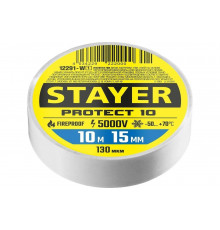 Изоляционная лента STAYER Protect-10 ПВХ 10 м х 15 мм, 5000 В, белая 12291-W_z01