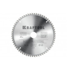 Диск пильный по алюминию KRAFTOOL Multi material 210x30 мм, 64Т 36953-210-30