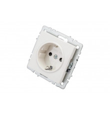 1-местная розетка IEK Brite рс14-1-0-брб с заземлением, с защитными шторками 16А, белый BR-R14-16-K01