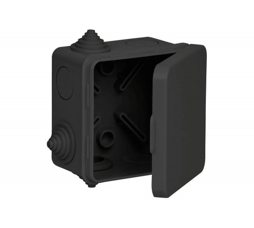 Распаячная коробка IEK км41238 80x80x50мм о/к ip54 7 вв. черная UKO31-080-080-050-K02-54